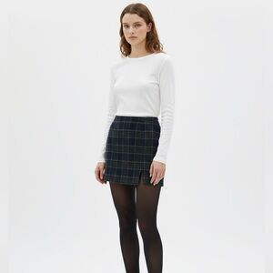 Hollister Ultra High-Rise Tartan Plaid Mini Skirt Y2K Academia Slit S